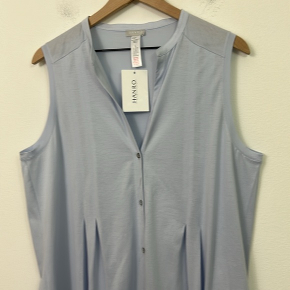 NWT Hanro Cotton Deluxe Tank Sleep Shirt Light Blue Womens Large - Picture 3 of 7